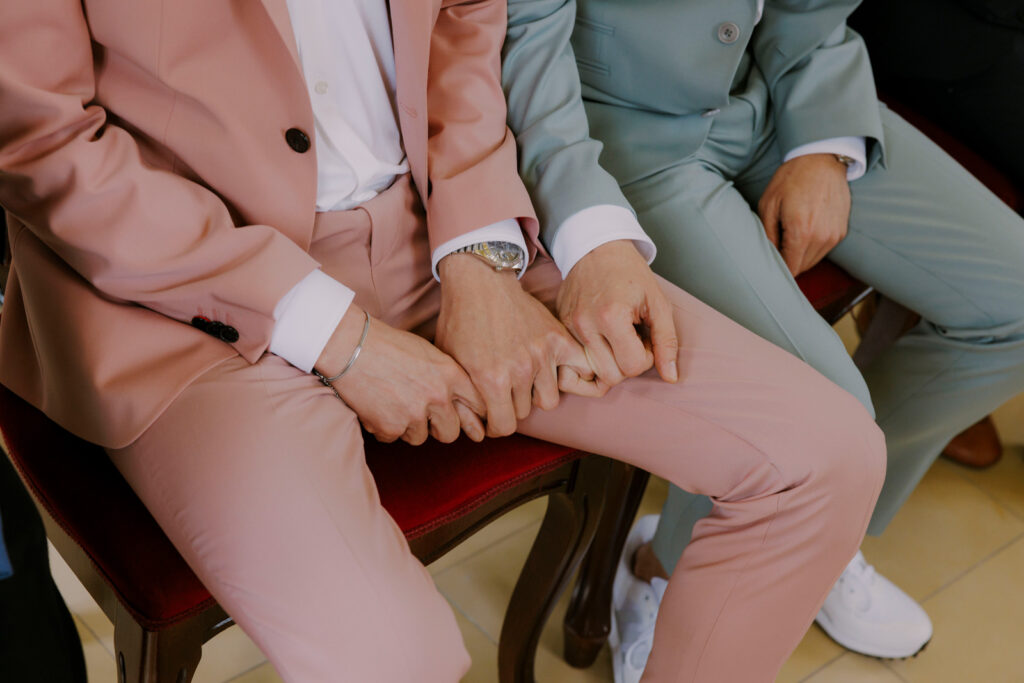 Wedding Couple holding hands