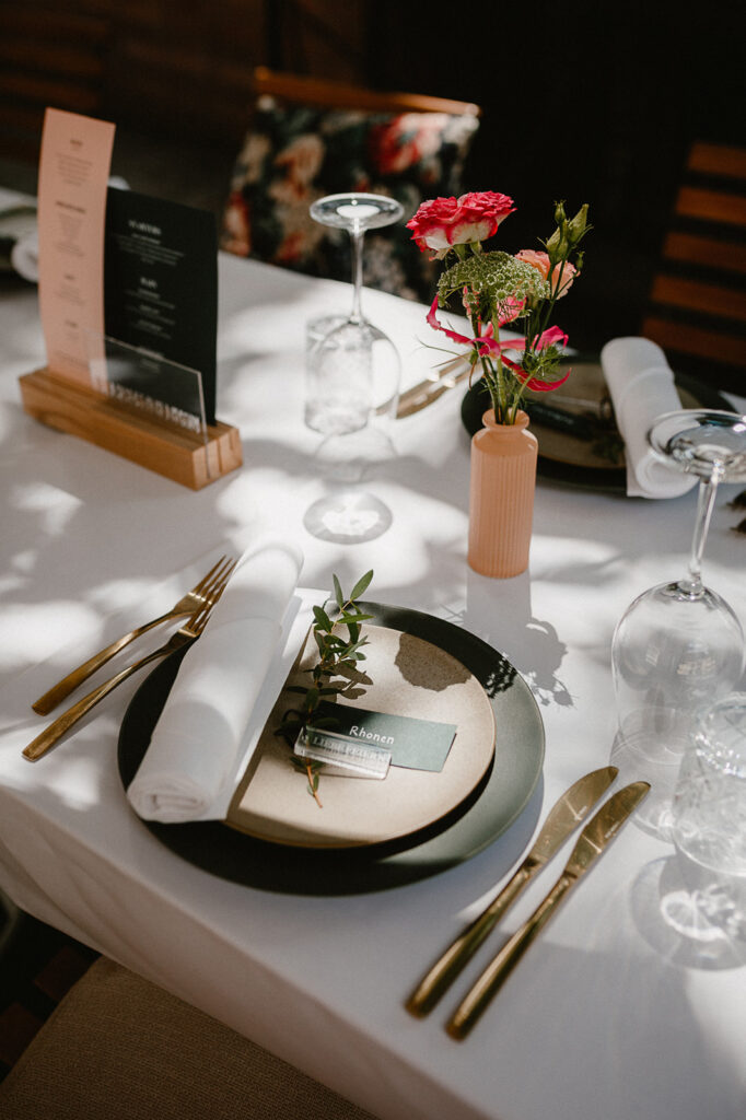 Tablesetting: Willkommensgeschenk für Hochzeitsgäste